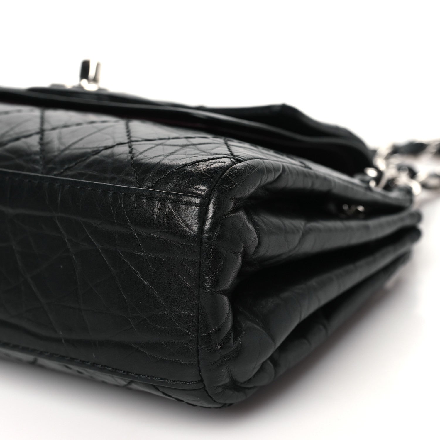 Chanel Aged Calfskin Quilted Accordion Double Flap Black 10 of 13