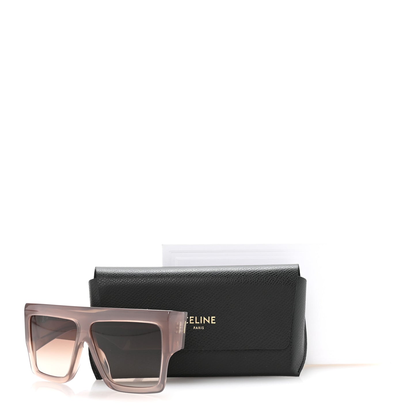 Acetate Flat Top Rectangular Sunglasses CL40092I Shiny Milky Hazelnut