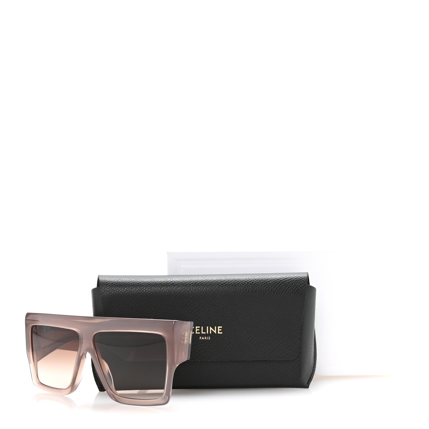 Celine Acetate Flat Top Rectangular Sunglasses CL40092I Shiny Milky Hazelnut 8 of 8