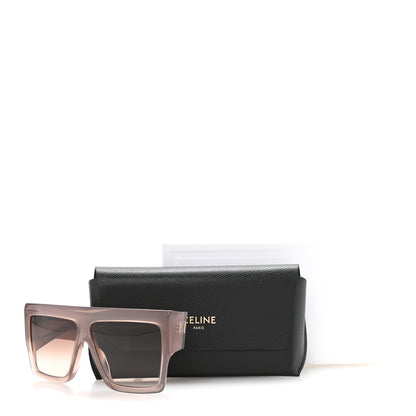 Celine Acetate Flat Top Rectangular Sunglasses CL40092I Shiny Milky Hazelnut 8 of 8