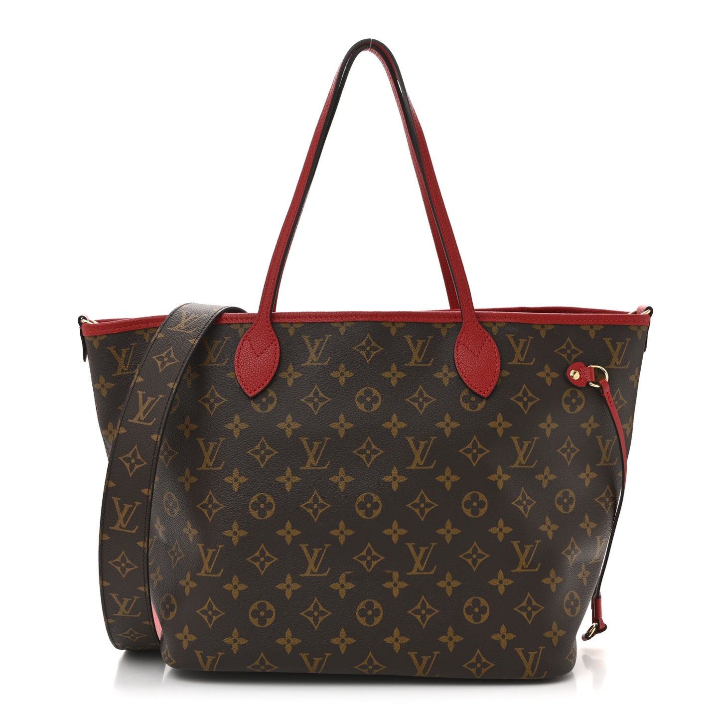 Monogram Inside Out Neverfull Bandouliere MM Sari Red