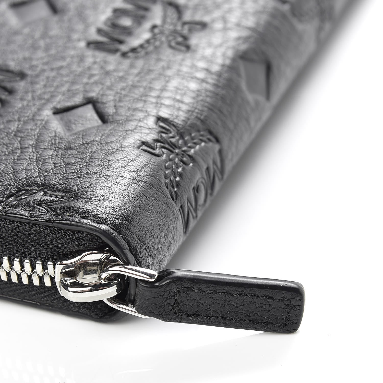 MCM Calfskin Ottomar Monogram Klara Zip Wallet Black 9 of 9