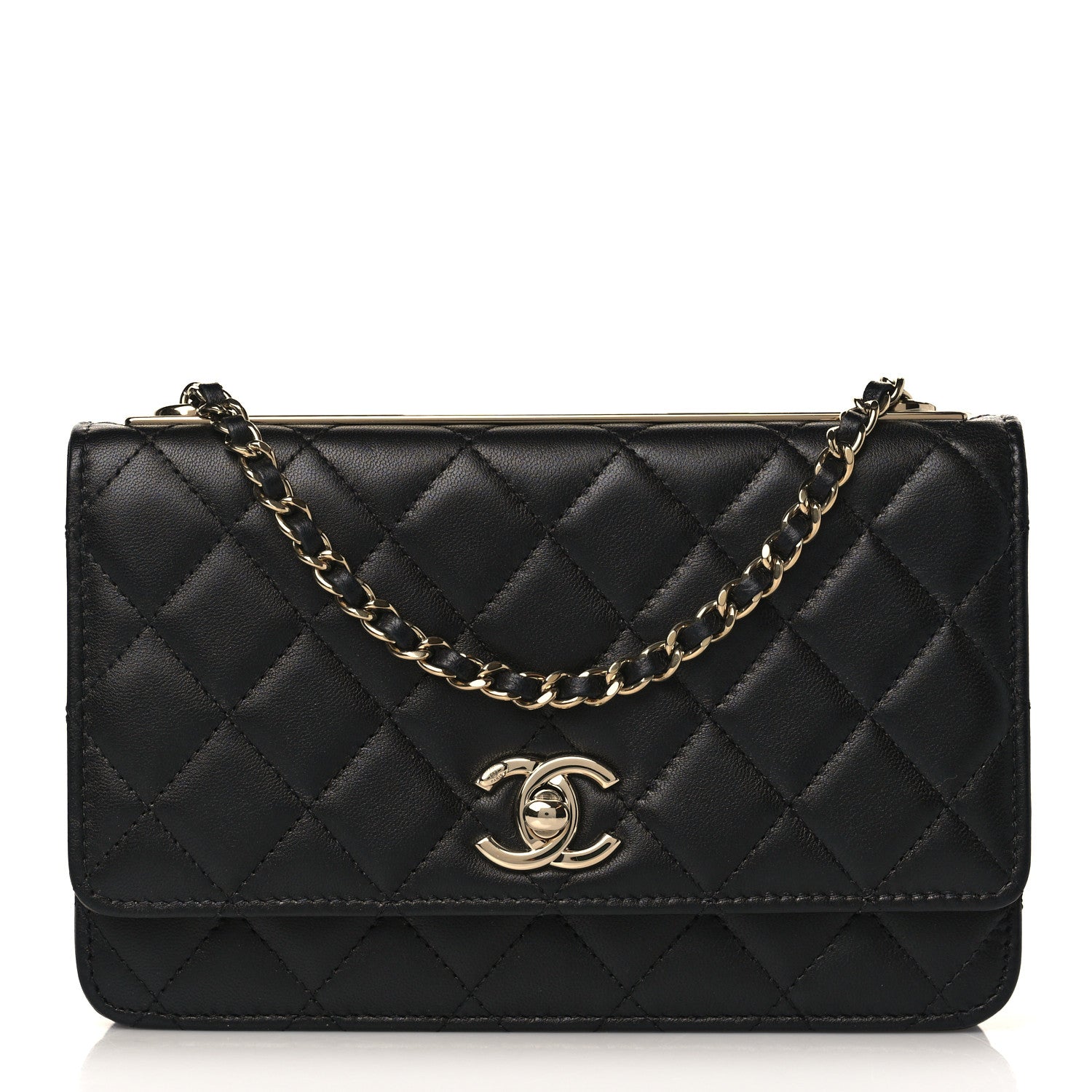 Chanel Lambskin Quilted Trendy CC Wallet On Chain WOC Black 1 of 23