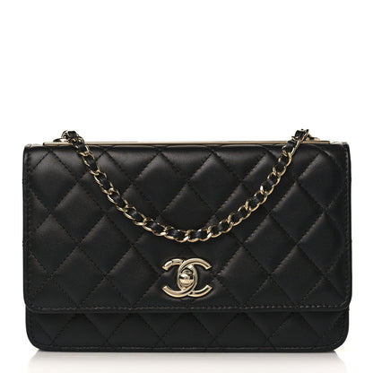 Chanel Lambskin Quilted Trendy CC Wallet On Chain WOC Black 1 of 23