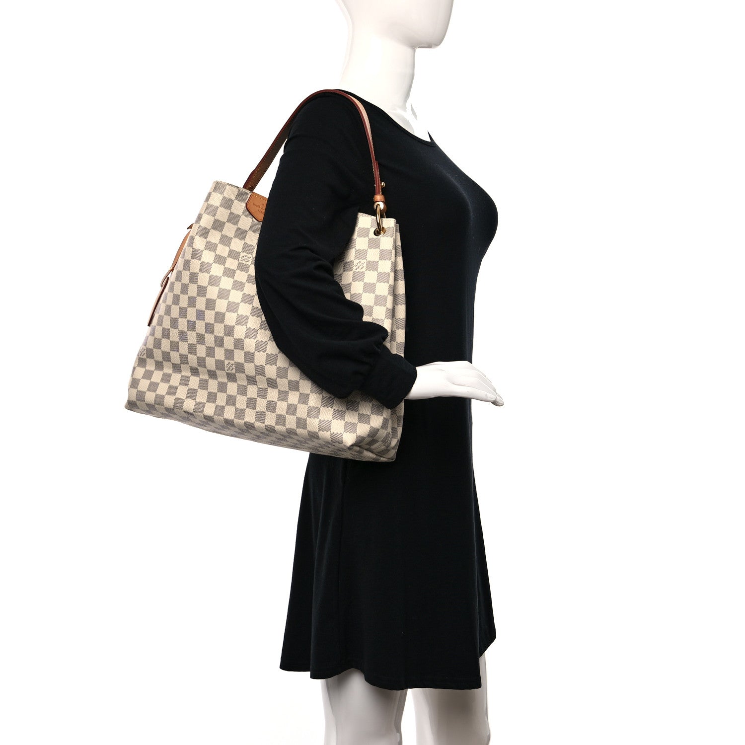 Louis Vuitton Damier Azur Graceful MM Rose Ballerine 2 of 11