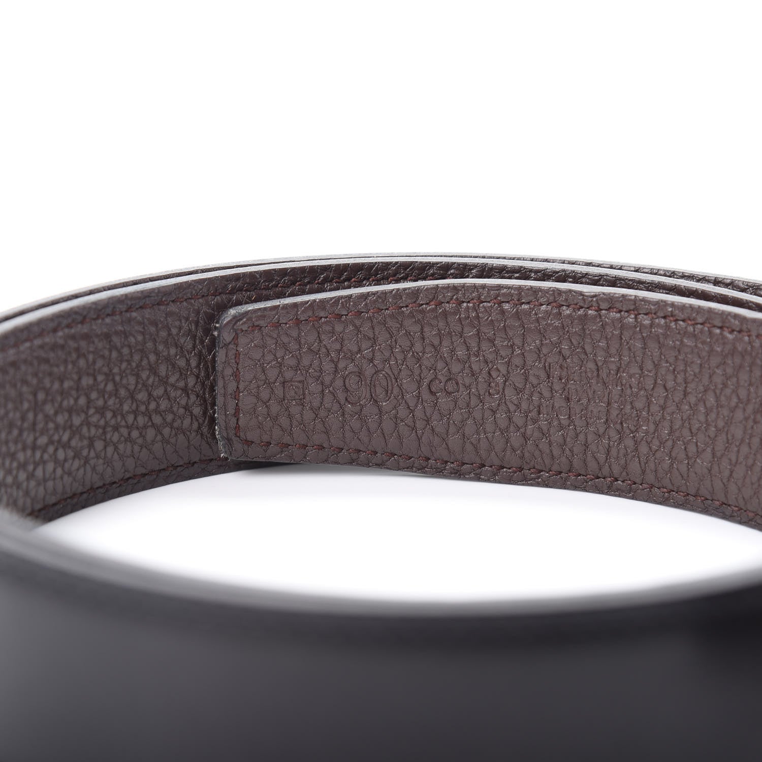 Hermes Box Togo 32mm H Belt 90 Black Chocolate 4 of 6