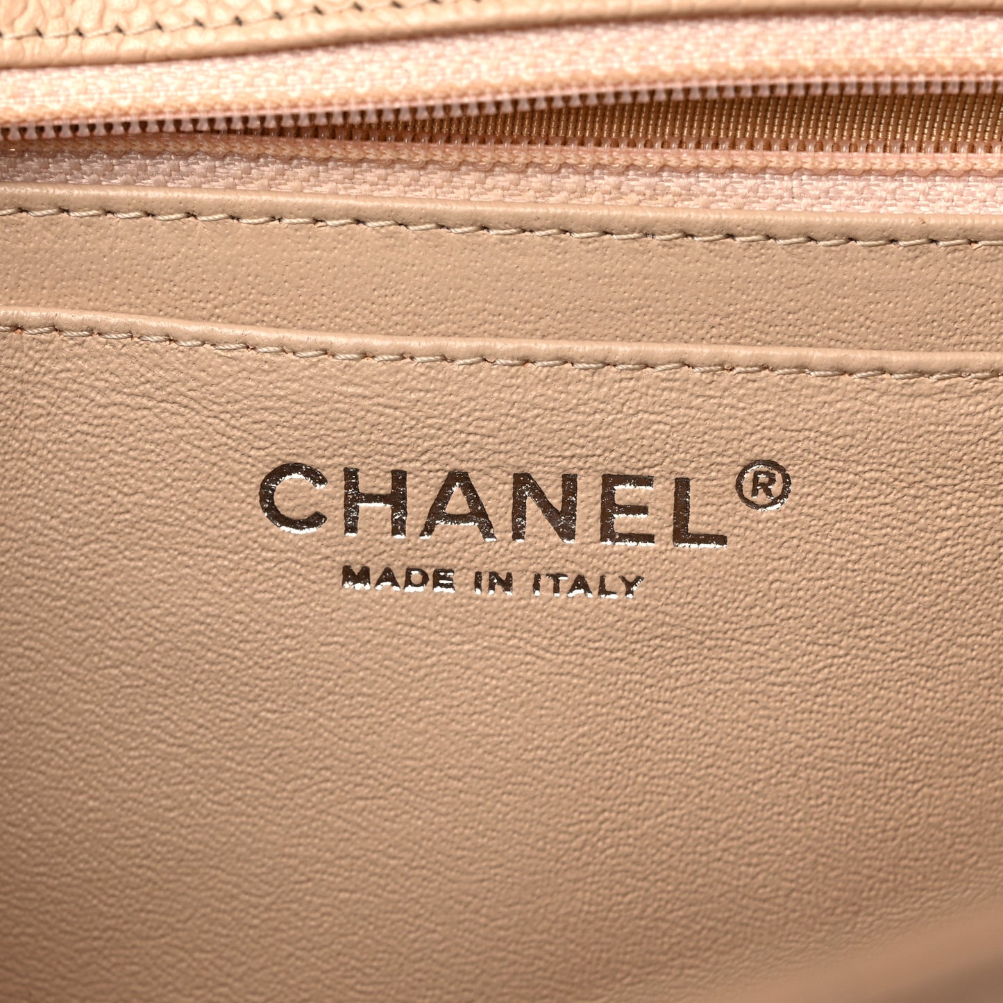 Caviar Quilted Jumbo Single Flap Beige