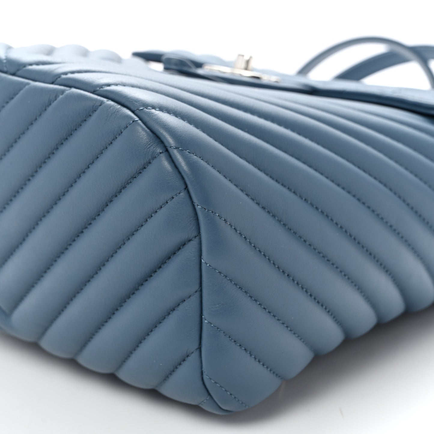Calfskin Chevron Quilted Small Urban Spirit Backpack Blue