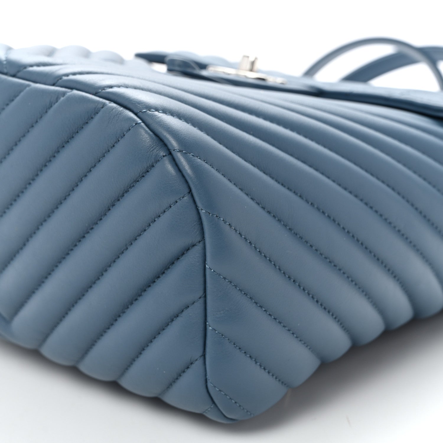 Chanel Calfskin Chevron Quilted Small Urban Spirit Backpack Blue 10 of 10