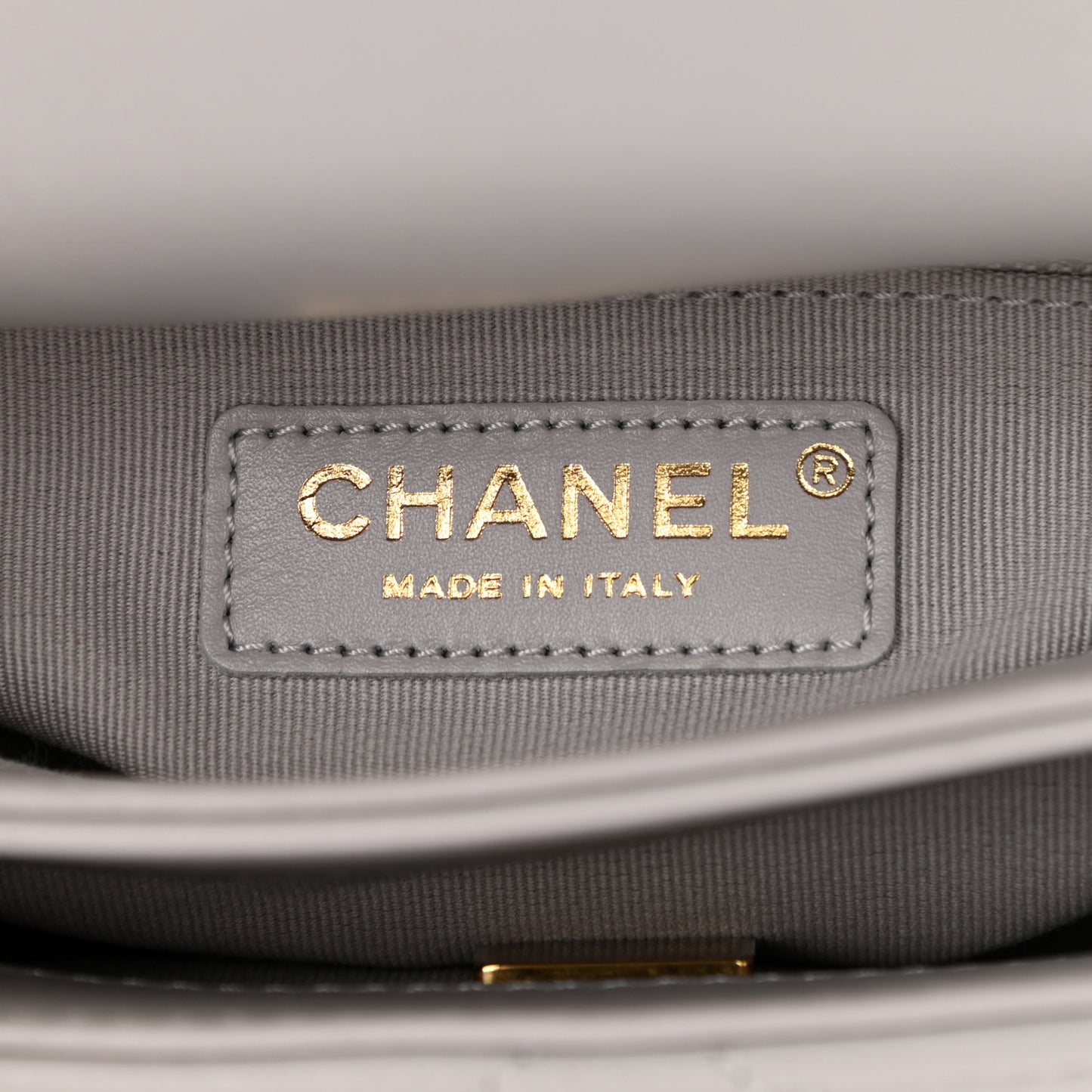 Lambskin Quilted Small Chain Top Handle Flap Grey