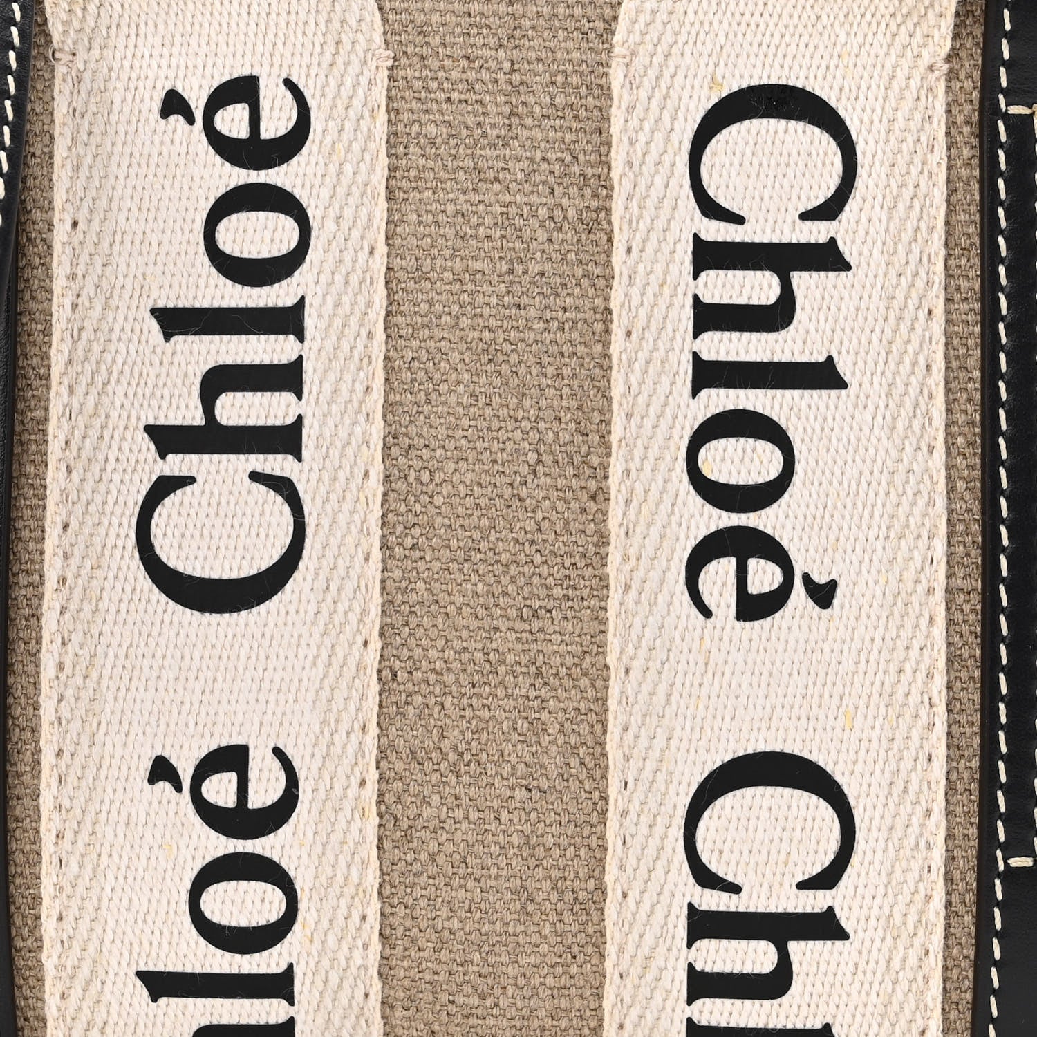 Chloe Cotton Calfskin Mini Woody Ribbon Tote White Blue 7 of 12