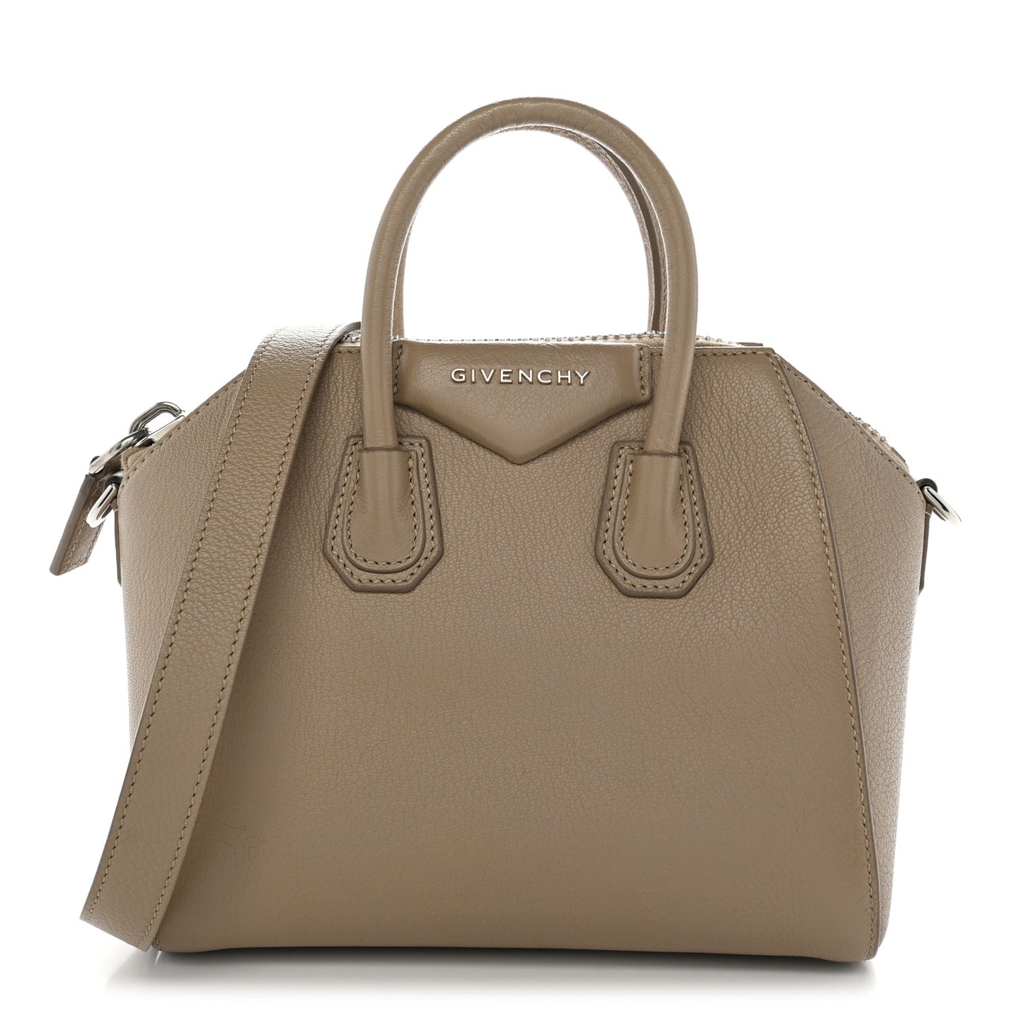 Sugar Goatskin Mini Antigona Beige Camel
