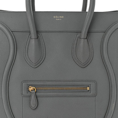 Celine Drummed Calfskin Mini Luggage Kohl 7 of 12