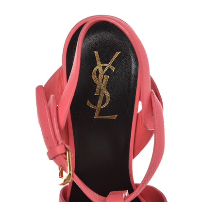 Saint Laurent Grained Calfskin Tribute 105 Platform Sandals 38.5 Rose Clair 6 of 11
