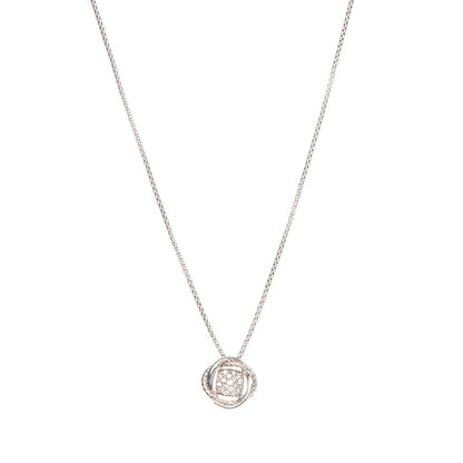 David Yurman Sterling Silver Diamond 7mm Infinity Pendant Necklace 1 of 6