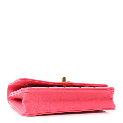 Chanel Caviar Quilted Sweetheart Wallet On Chain WOC Fuchsia 4 of 12