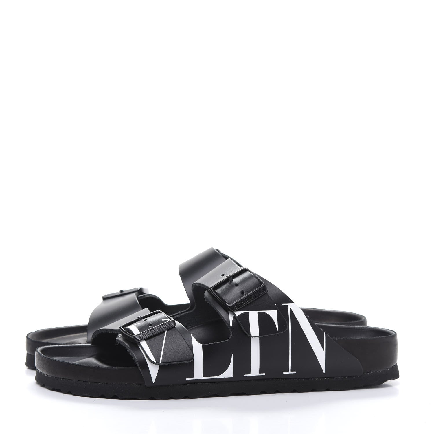 Valentino Garavani Calfskin VLTN Birkenstock Slide Sandals 41 Black 3 of 8