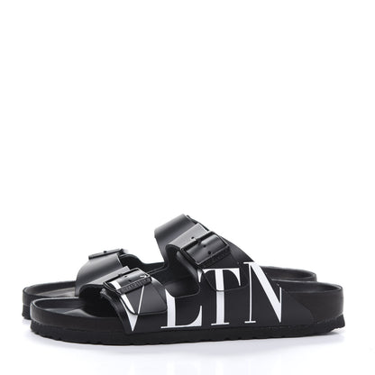 Valentino Garavani Calfskin VLTN Birkenstock Slide Sandals 41 Black 3 of 8