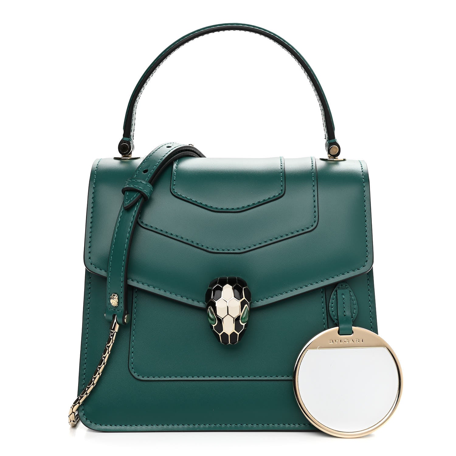 Bulgari Calfskin Serpenti Forever Top Handle Emerald Green 1 of 10