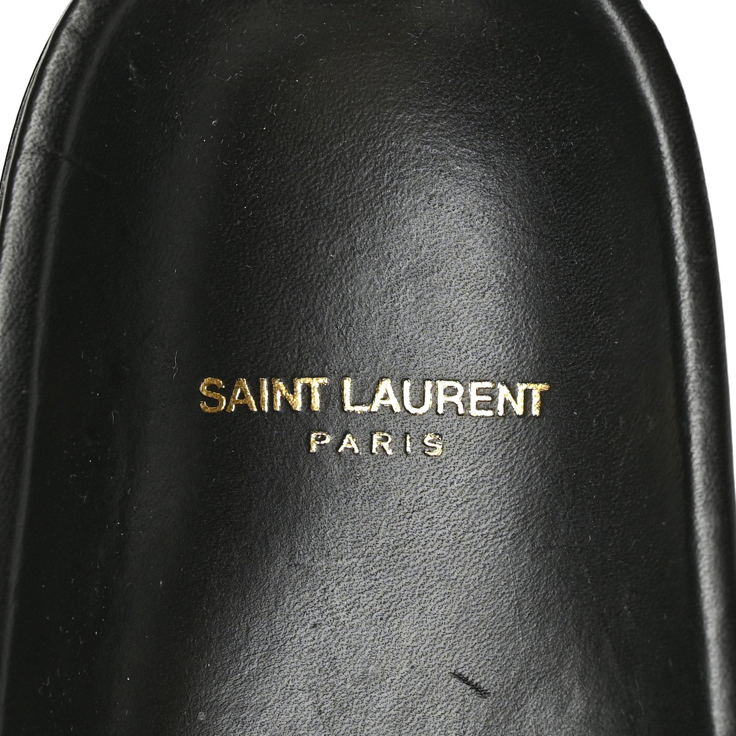 Saint Laurent Calfskin Monogram Jimmy Joan Slide Sandals 37 Black 7 of 8