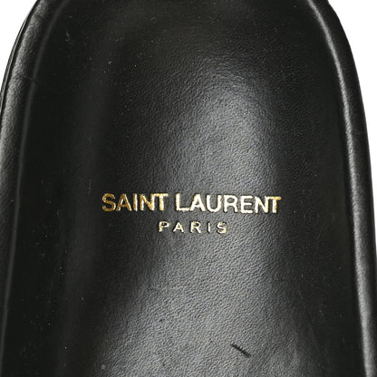 Saint Laurent Calfskin Monogram Jimmy Joan Slide Sandals 37 Black 7 of 8