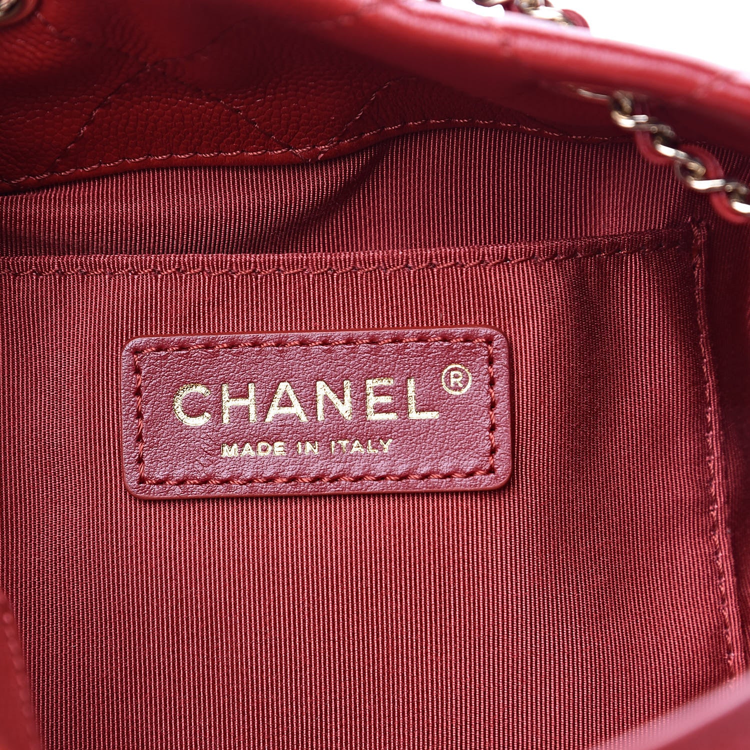 Chanel Caviar Quilted Rolled Up Bucket Drawstring Bag Red 6 of 10