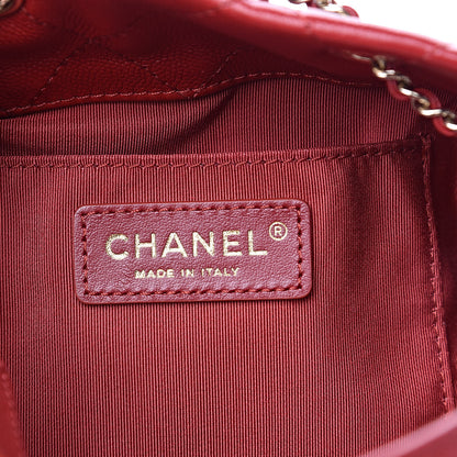 Chanel Caviar Quilted Rolled Up Bucket Drawstring Bag Red 6 of 10