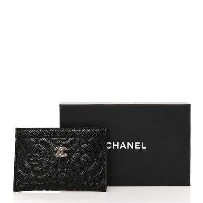 Chanel Caviar Camellia Embossed Card Holder Black 9 of 9