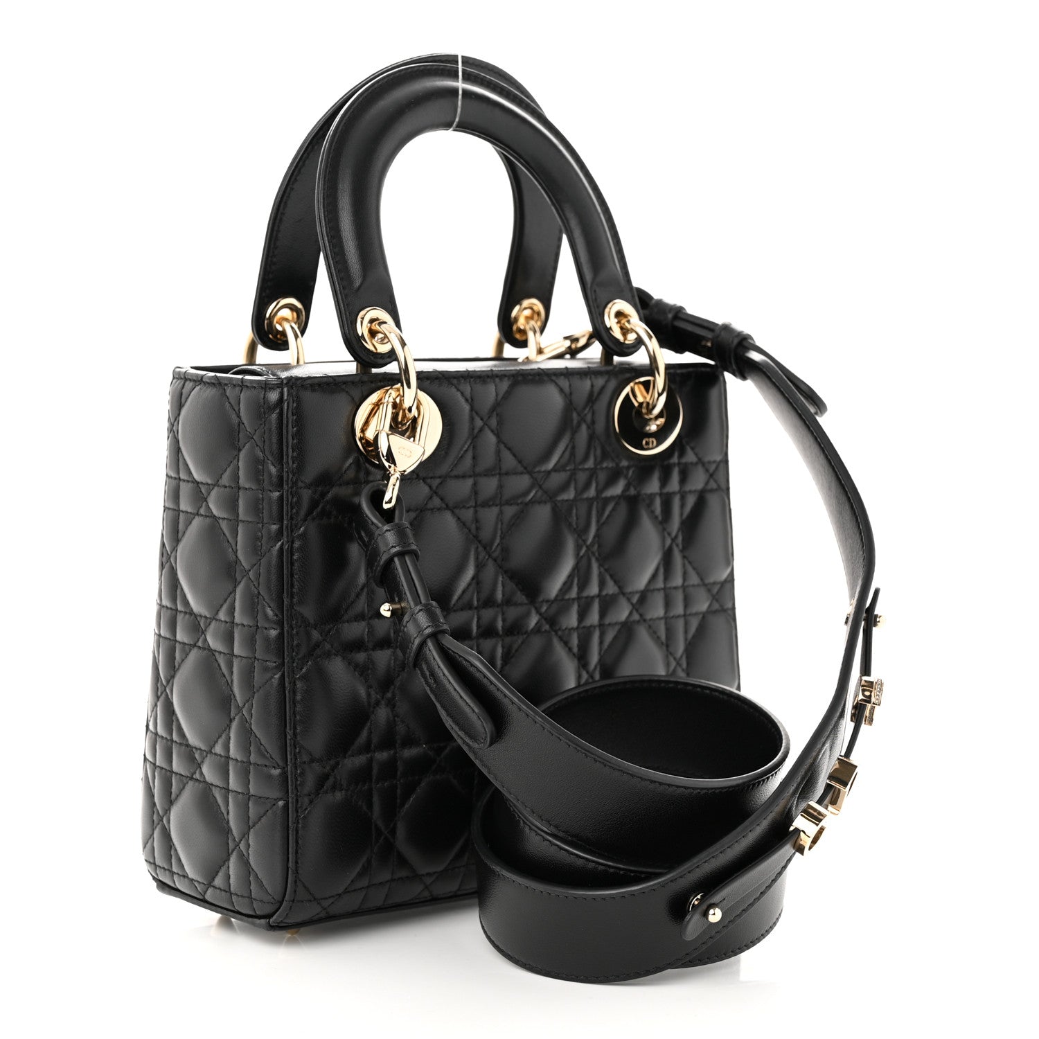 Christian Dior Lambskin Cannage Small My ABCDior Lady Dior Black 3 of 12