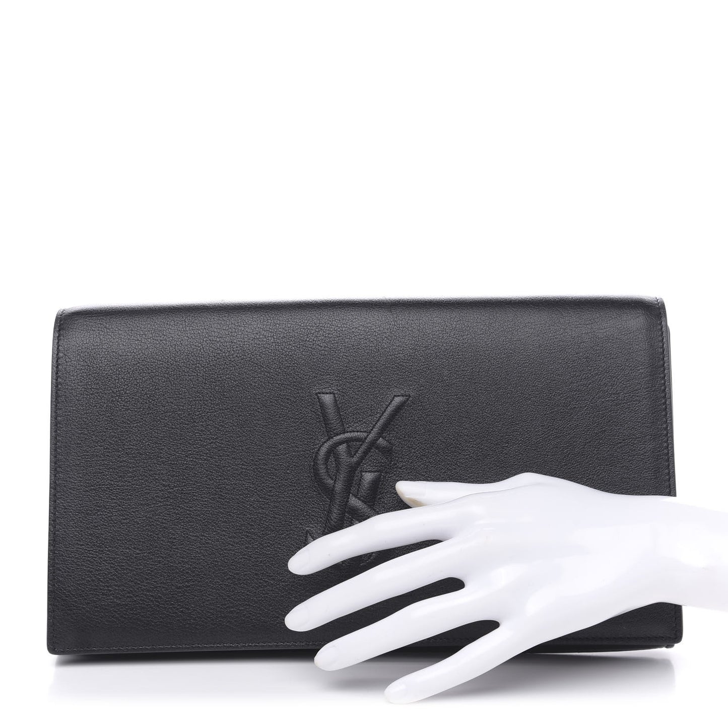 Calfskin Monogram Large Belle De Jour Clutch Black