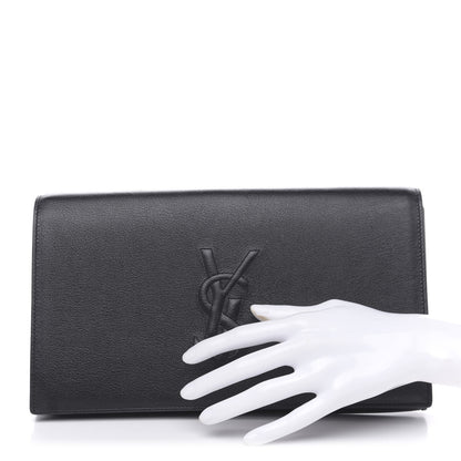Saint Laurent Calfskin Monogram Large Belle De Jour Clutch Black 2 of 9