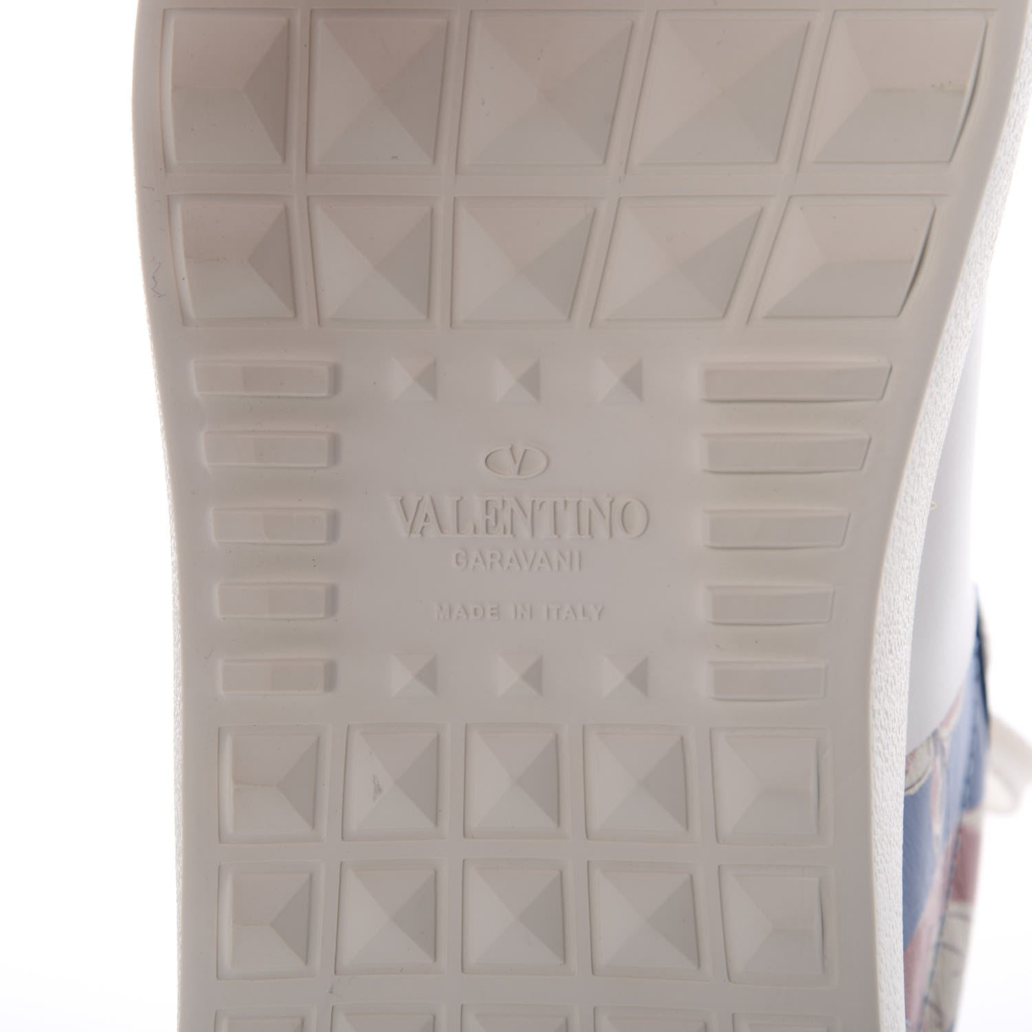 Valentino Garavani Calfskin Japanese Bird Print Rockstud Open Sneakers 40 8 of 9