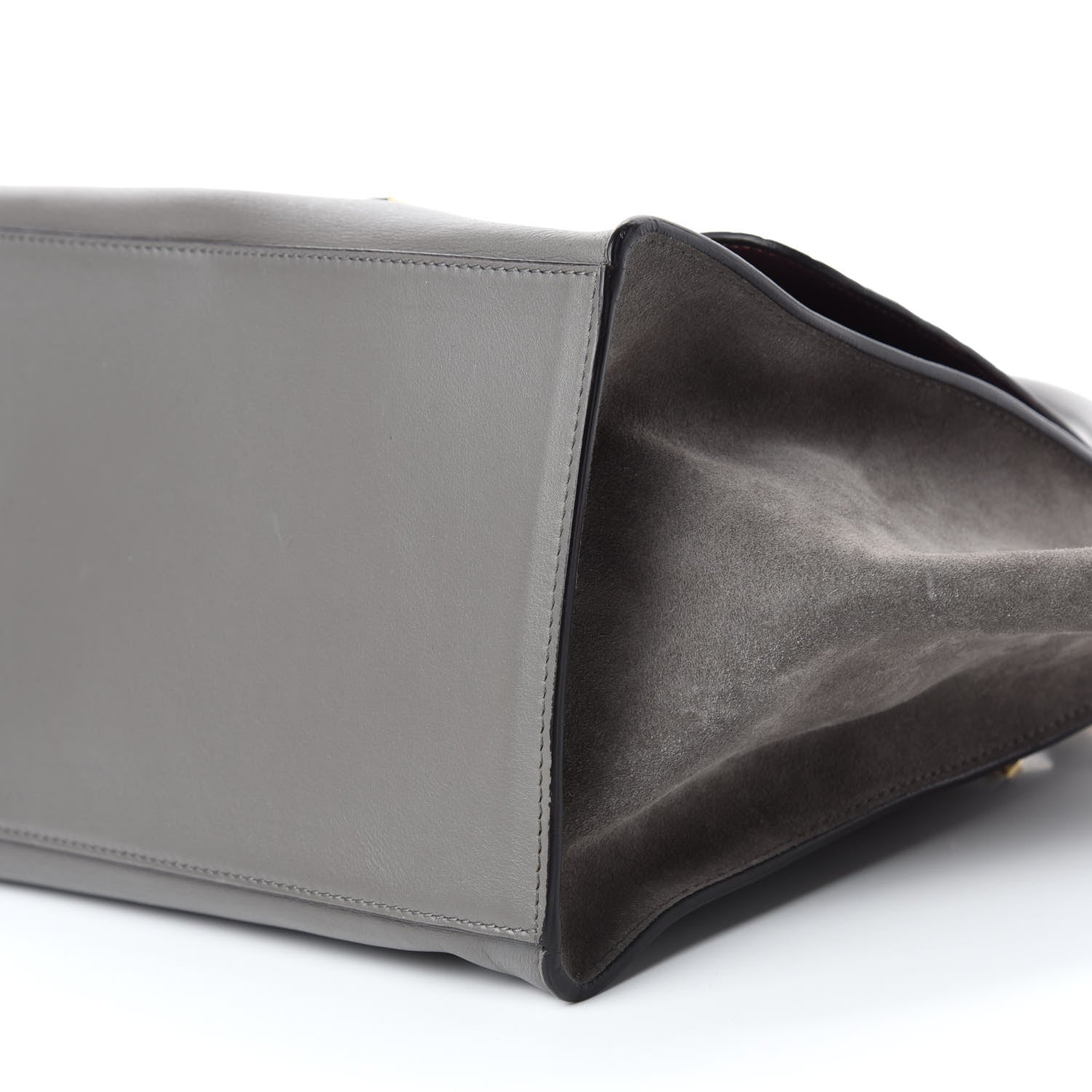 Celine Crocodile Embossed Nubuck Medium Trapeze Grey 7 of 9