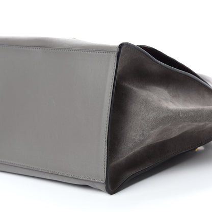 Celine Crocodile Embossed Nubuck Medium Trapeze Grey 7 of 9