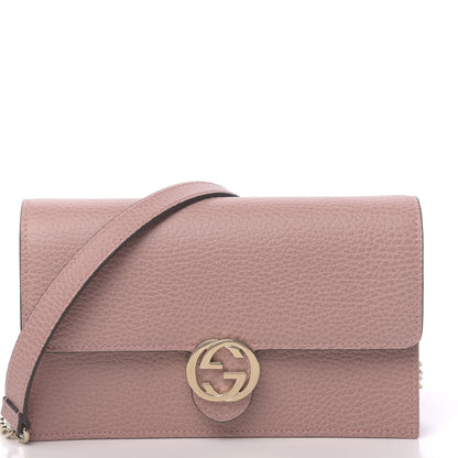 Gucci Dollar Calfskin Interlocking G Chain Wallet Soft Pink 7 of 10