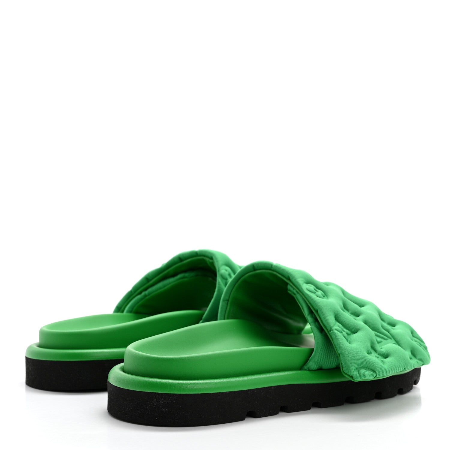 Louis Vuitton Technical Fabric Embossed Monogram Pool Pillow Comfort Mules 39 Green 4 of 8