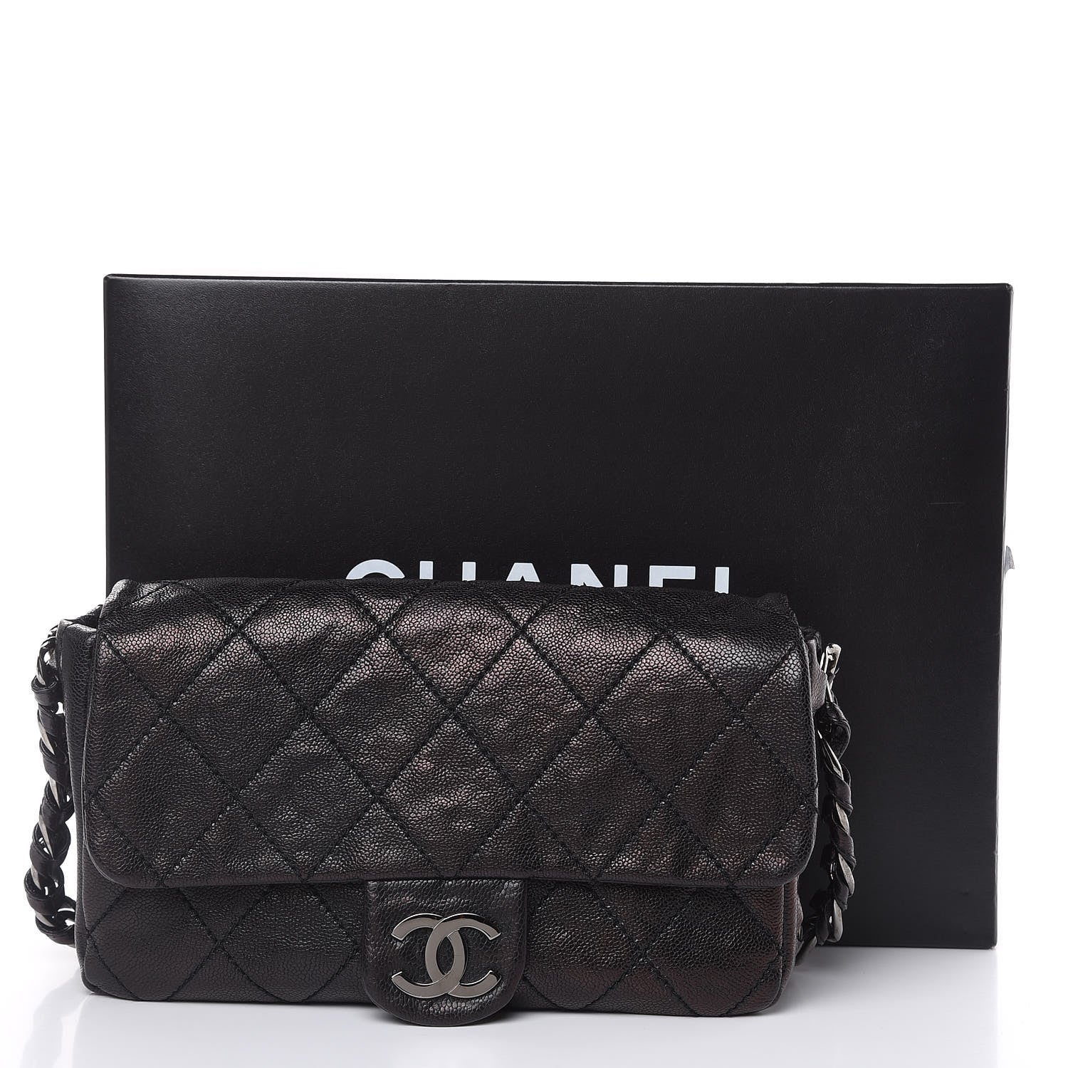 Chanel Glazed Caviar Quilted Modern Chain Flap Black 15 of 15