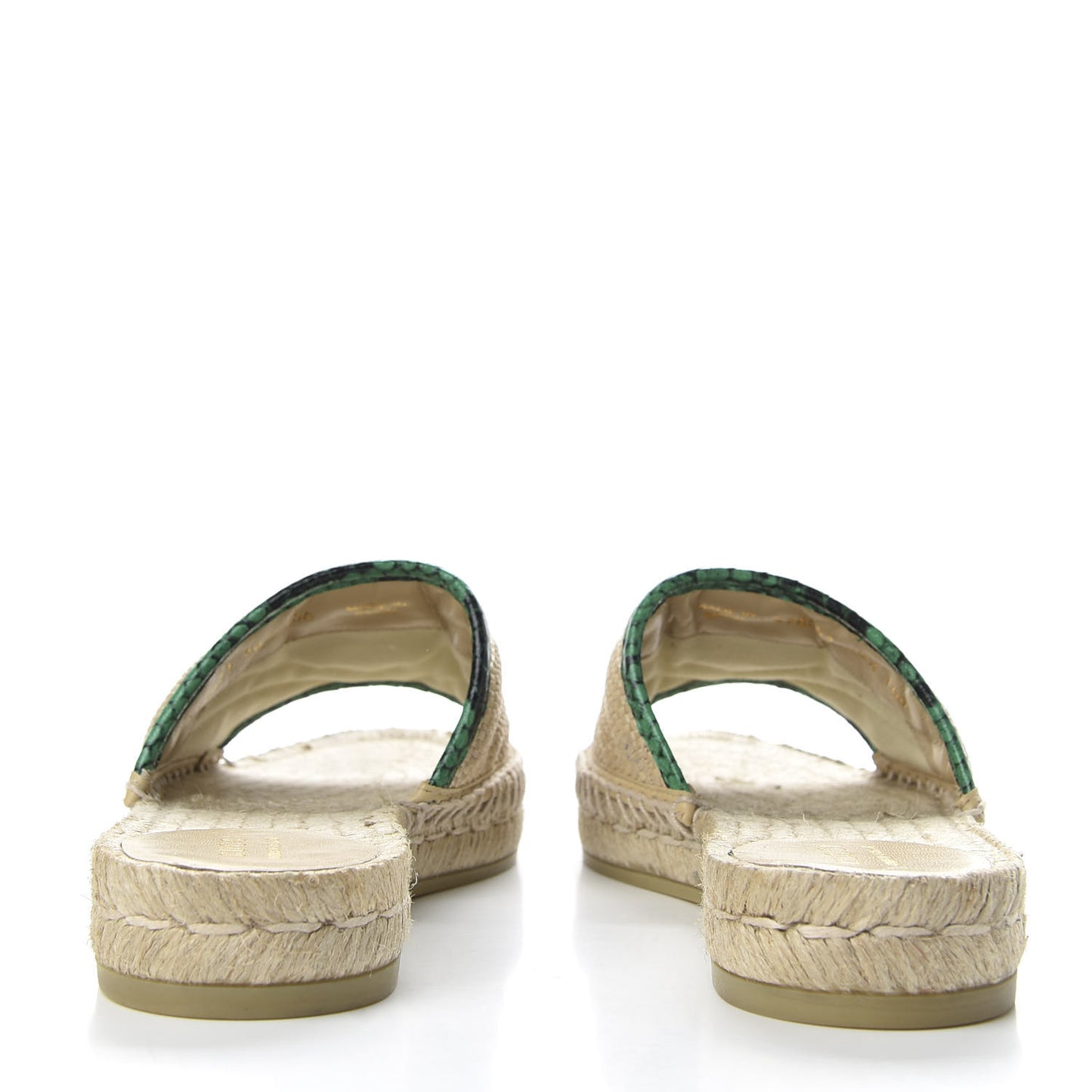 Straw Elaphe Matelasse GG Marmont Espadrille Slide Sandals 36.5 Natural New Shamarock