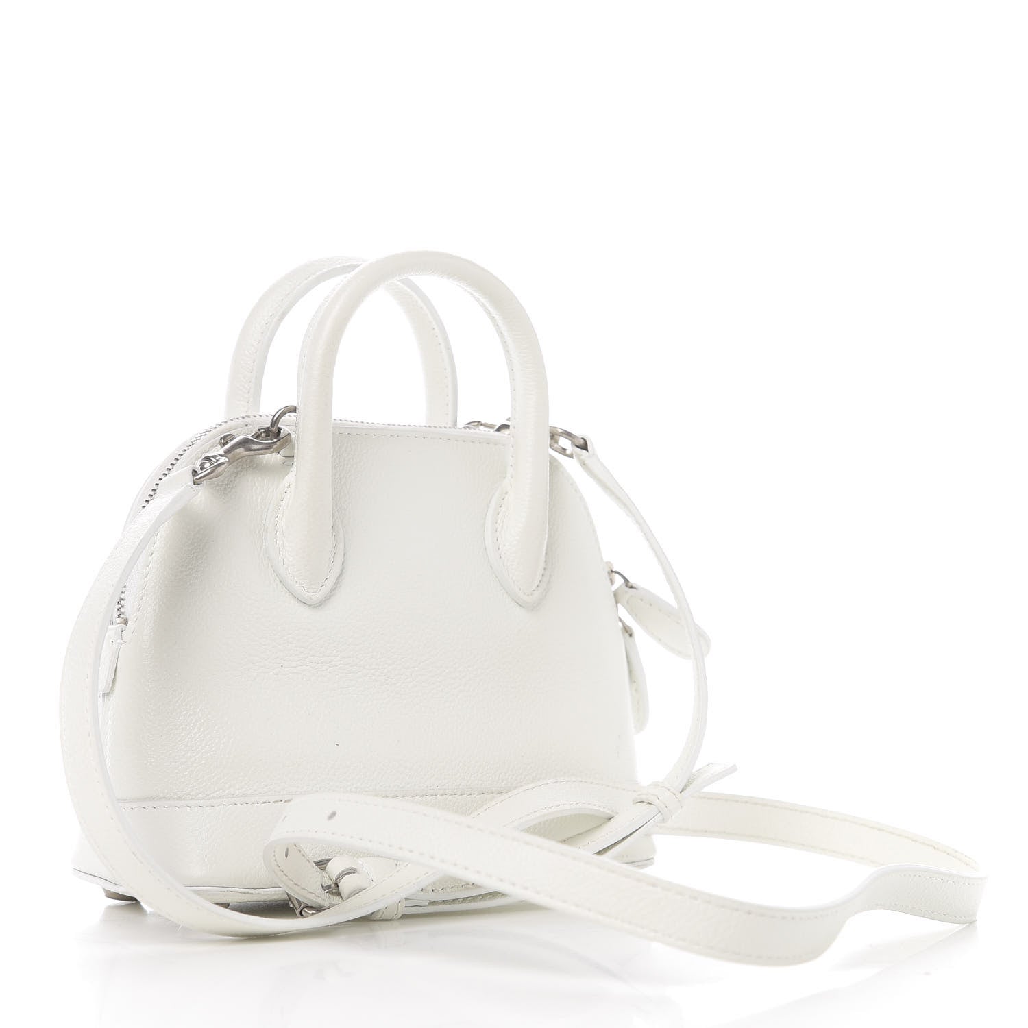 Balenciaga Grained Calfskin Logo XXS Ville Top Handle Bag White Fluo Pink 2 of 8
