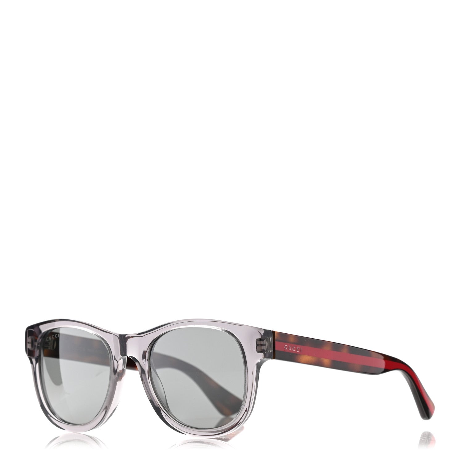 Gucci Acetate Web Sunglasses GG 0003S Tortoise Transparent 1 of 8