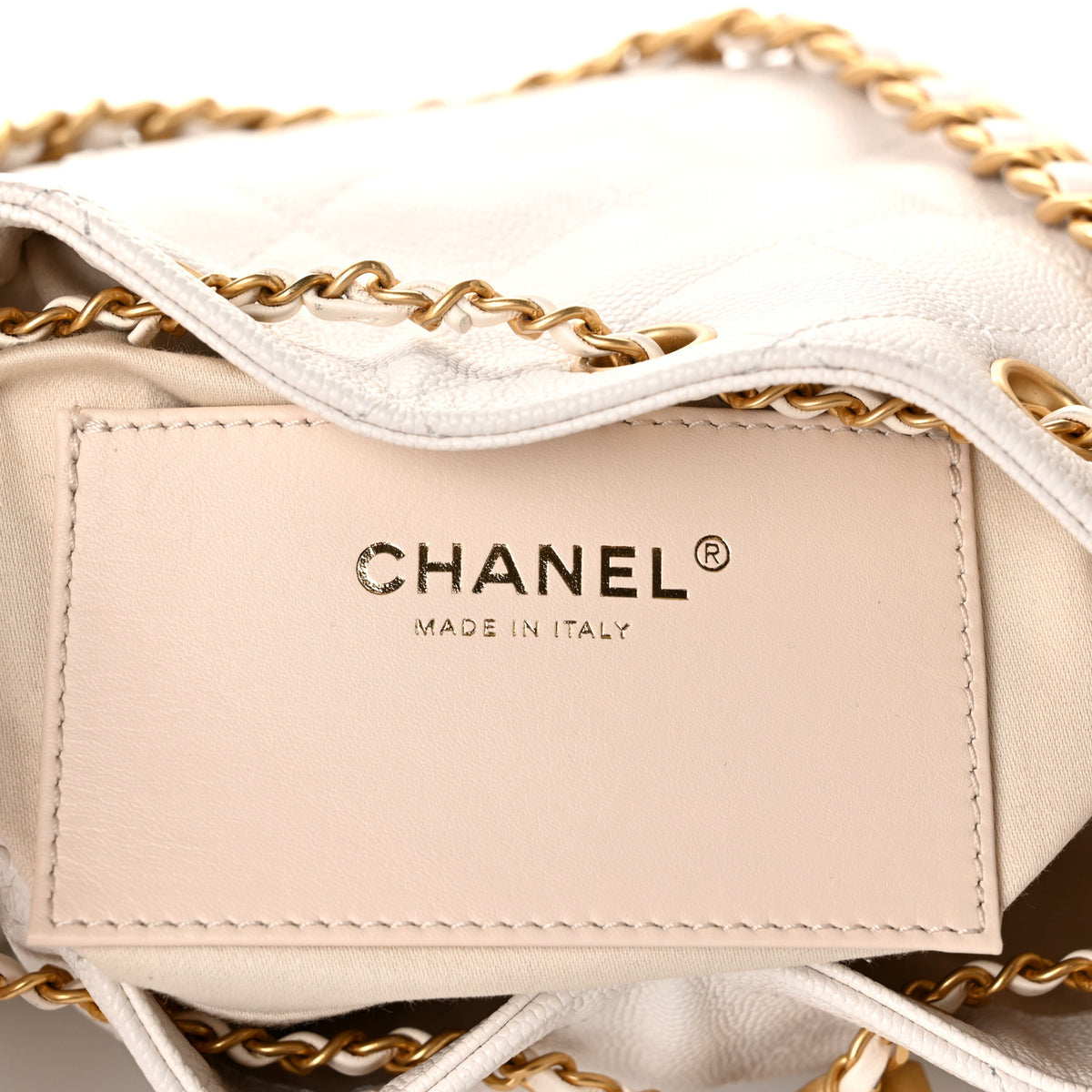 Caviar Quilted Mini Chanel 25 Handbag White