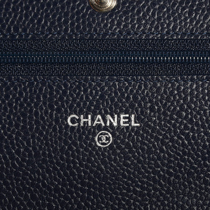 Chanel Caviar Quilted Wallet on Chain WOC Navy 6 of 9