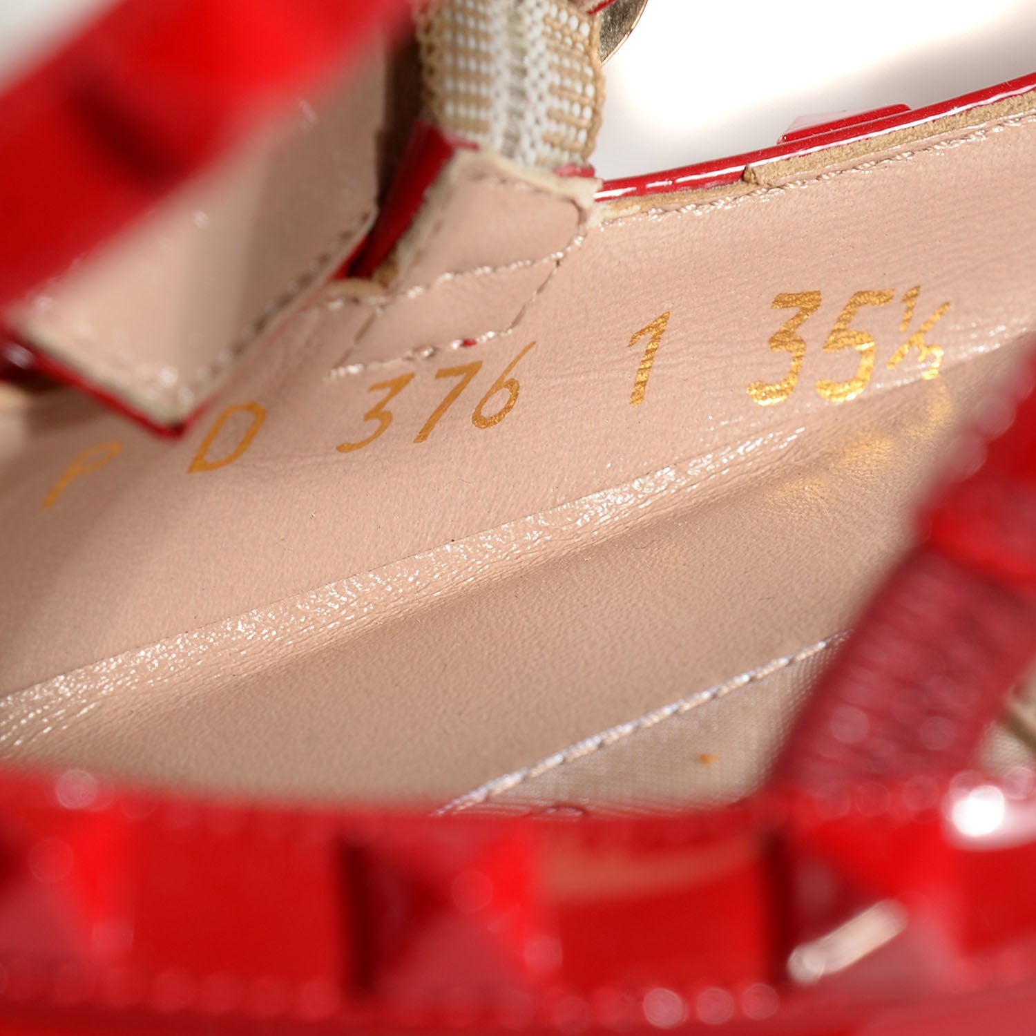Valentino Garavani Patent Monochrome Rockstud Cage Ballerina Flats 35.5 Rosso Valentino 8 of 8