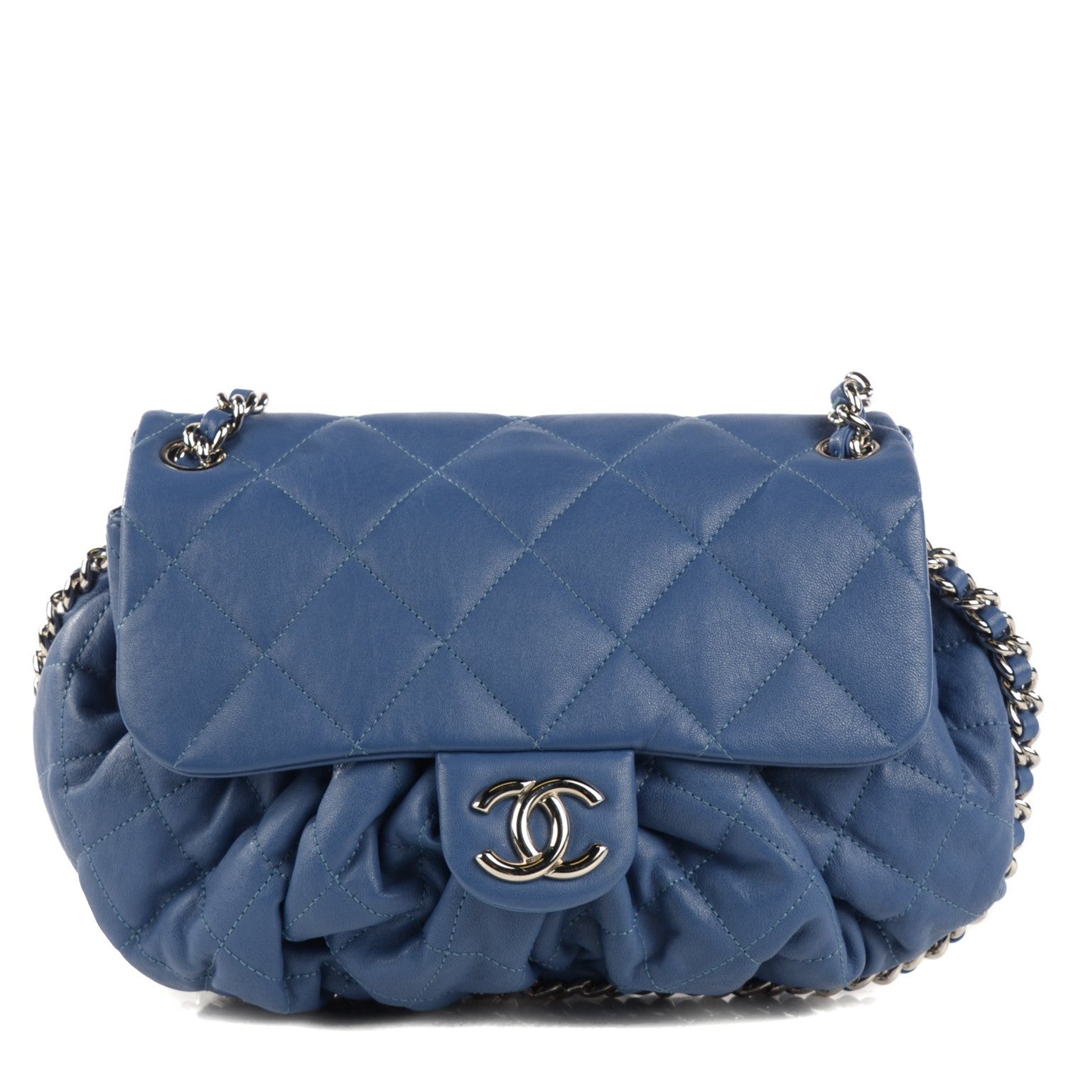 Chanel Washed Lambskin Medium Chain Around Messenger Blue 1 of 7