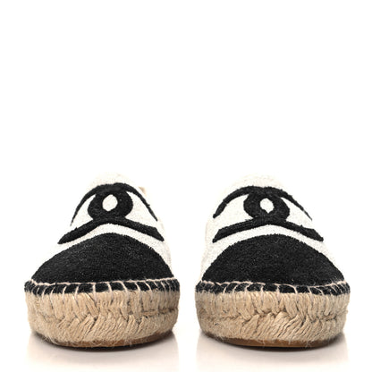 Chanel Terry Cloth CC Espadrilles 40 Silver Black 3 of 11