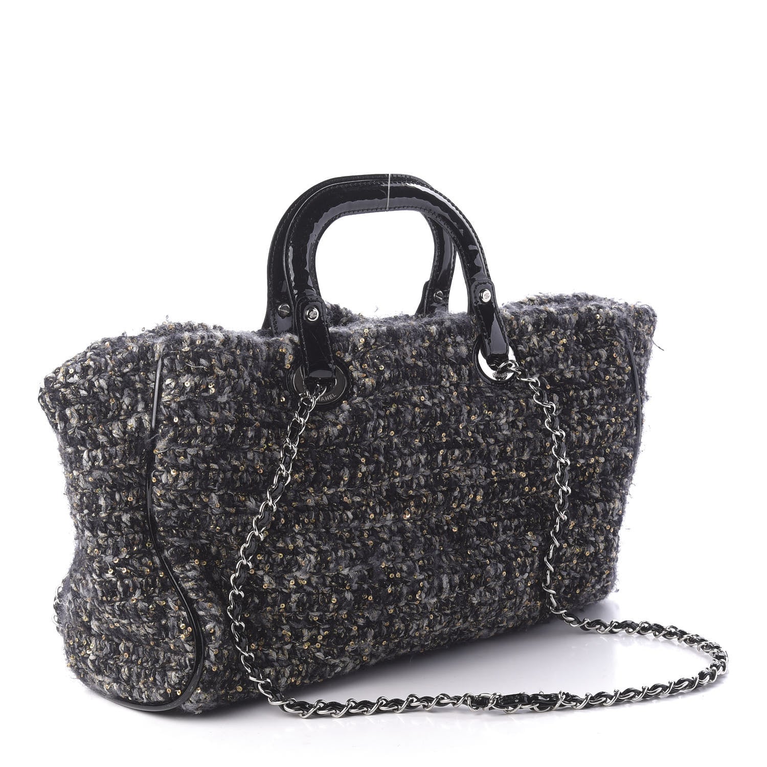Chanel Patent Tweed Sequin Shopping Tote Multicolor 4 of 11