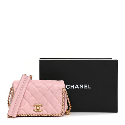 Chanel Caviar Quilted Chain Flap Pink 20 of 21