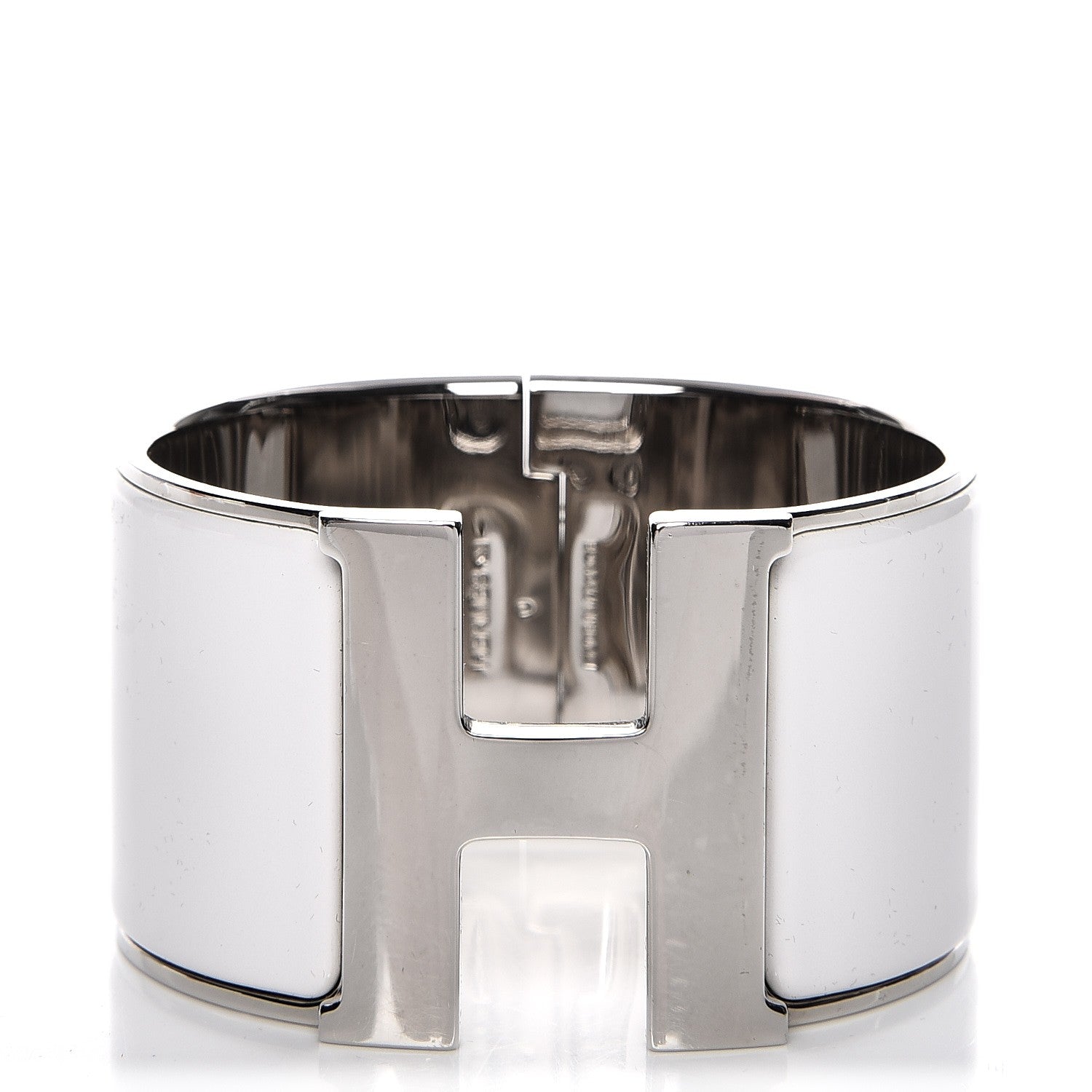 Hermes Enamel Extra Wide Clic Clac H Bracelet PM White 1 of 5