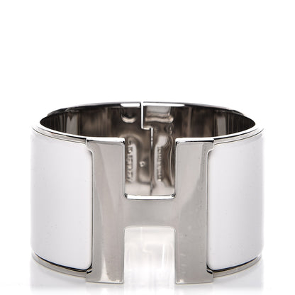 Hermes Enamel Extra Wide Clic Clac H Bracelet PM White 1 of 5