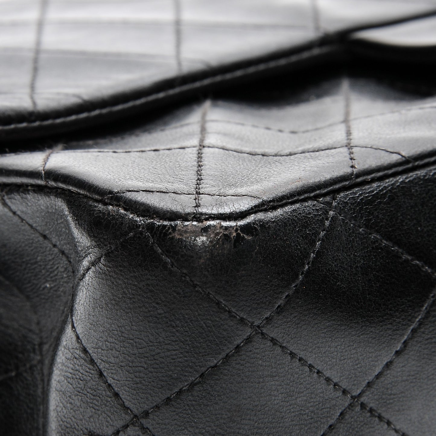 Lambskin Quilted Medium Double Flap Black